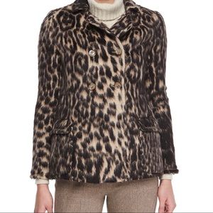 Carolina Herrera Leopard Jacquard Peacoat